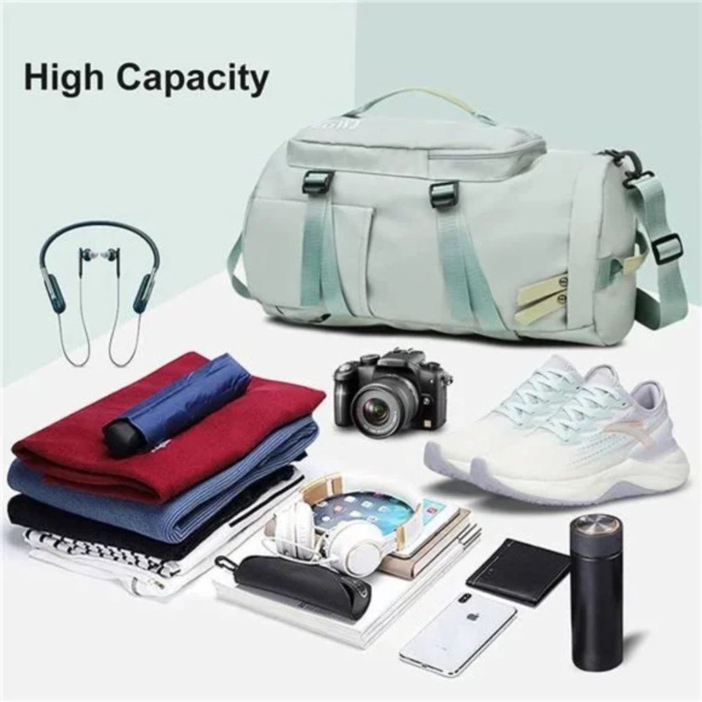 New Waterproof Fold Able and Expandable Weekender Bag NG-Green - Picture 3 of 7